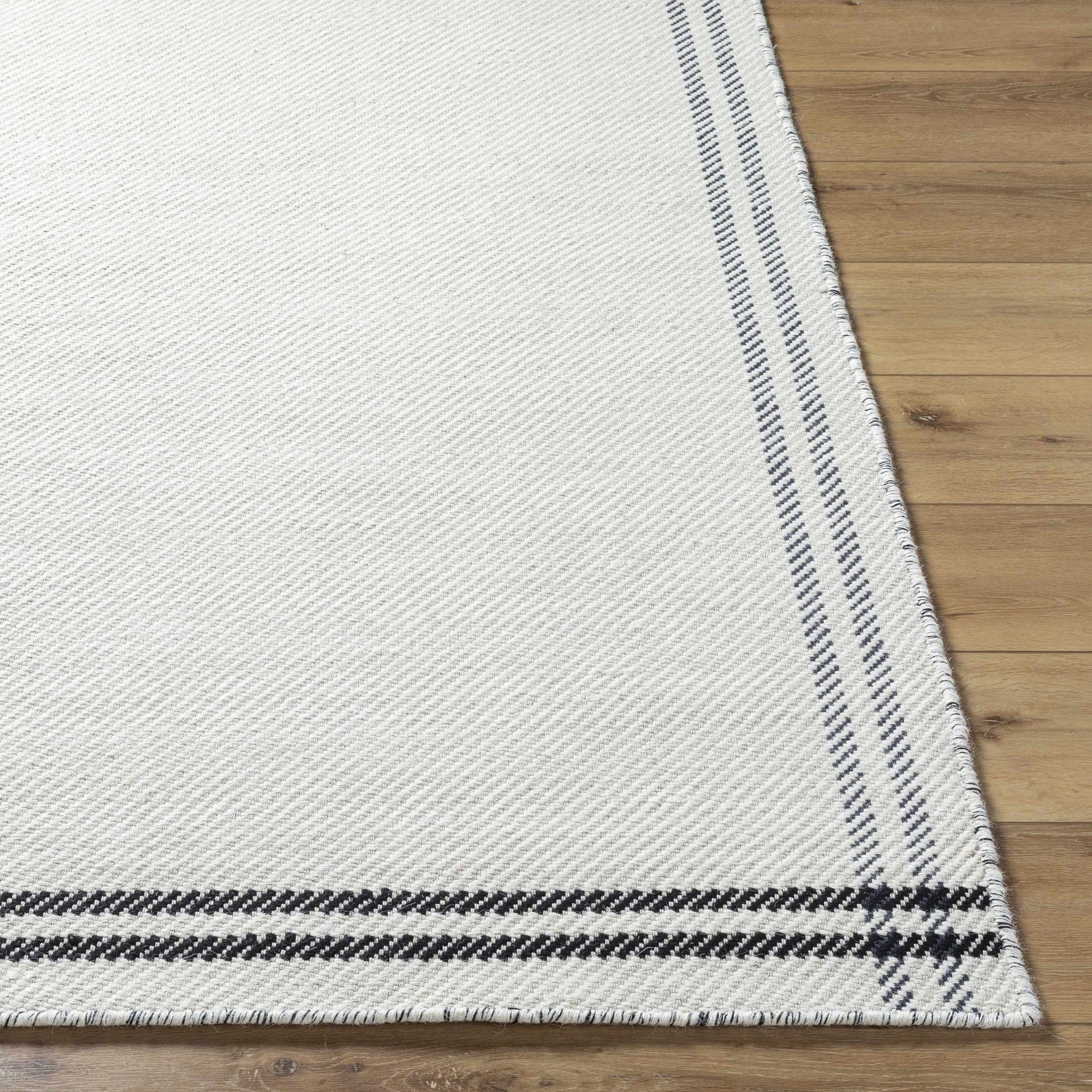 Nimue Cream & Blue Bordered Area Rug - Clearance - Ornate Home