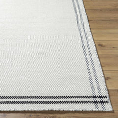 Nimue Cream & Blue Bordered Area Rug - Clearance - Ornate Home