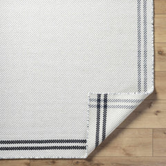 Nimue Cream & Blue Bordered Area Rug - Clearance - Ornate Home