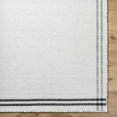 Nimue Cream & Blue Bordered Area Rug - Clearance - Ornate Home