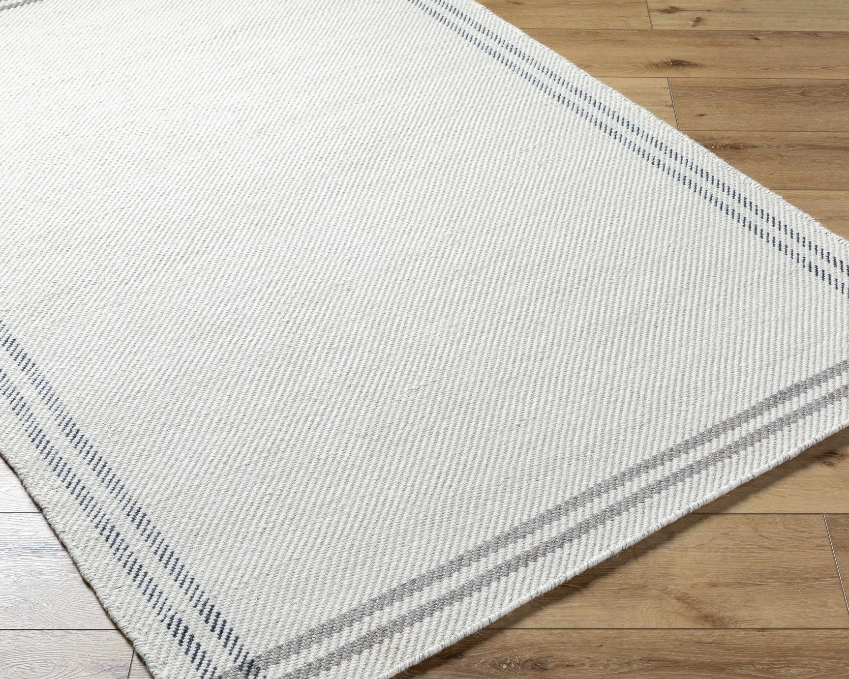 Nimue Cream & Charcoal Bordered Area Rug - Clearance - Ornate Home