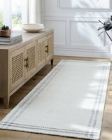 Nimue Cream & Charcoal Bordered Area Rug - Clearance - Ornate Home