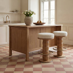 Nio White Mist/Natural Swivel Counter Stool - Ornate Home