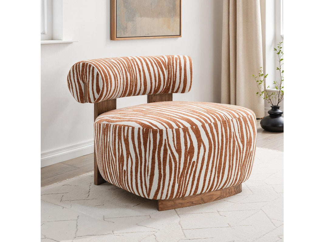 Niobe Rustic Orange Accent Chair - Ornate Home