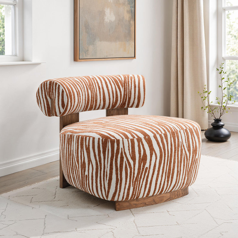 Niobe Rustic Orange Accent Chair - Ornate Home
