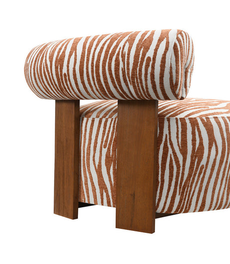 Niobe Rustic Orange Accent Chair - Ornate Home