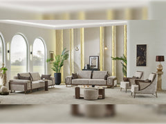 Nirvana Beige 4-pieces (2 Four Seat Sofa & 2 Chair) Living Room Set - Ornate Home
