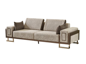 Nirvana Beige Stationary 4 Seat Sofa - Ornate Home