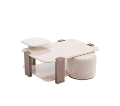 Nirvana Beige Table Ottoman - Ornate Home