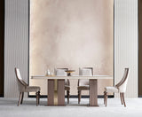 Nirvana Beige Dining Room Set (Consol With Mirror & Dining Table & 6 Dining Chair)