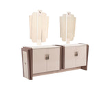 Nirvana Beige Dining Room Set (Consol With Mirror & Dining Table & 6 Dining Chair)
