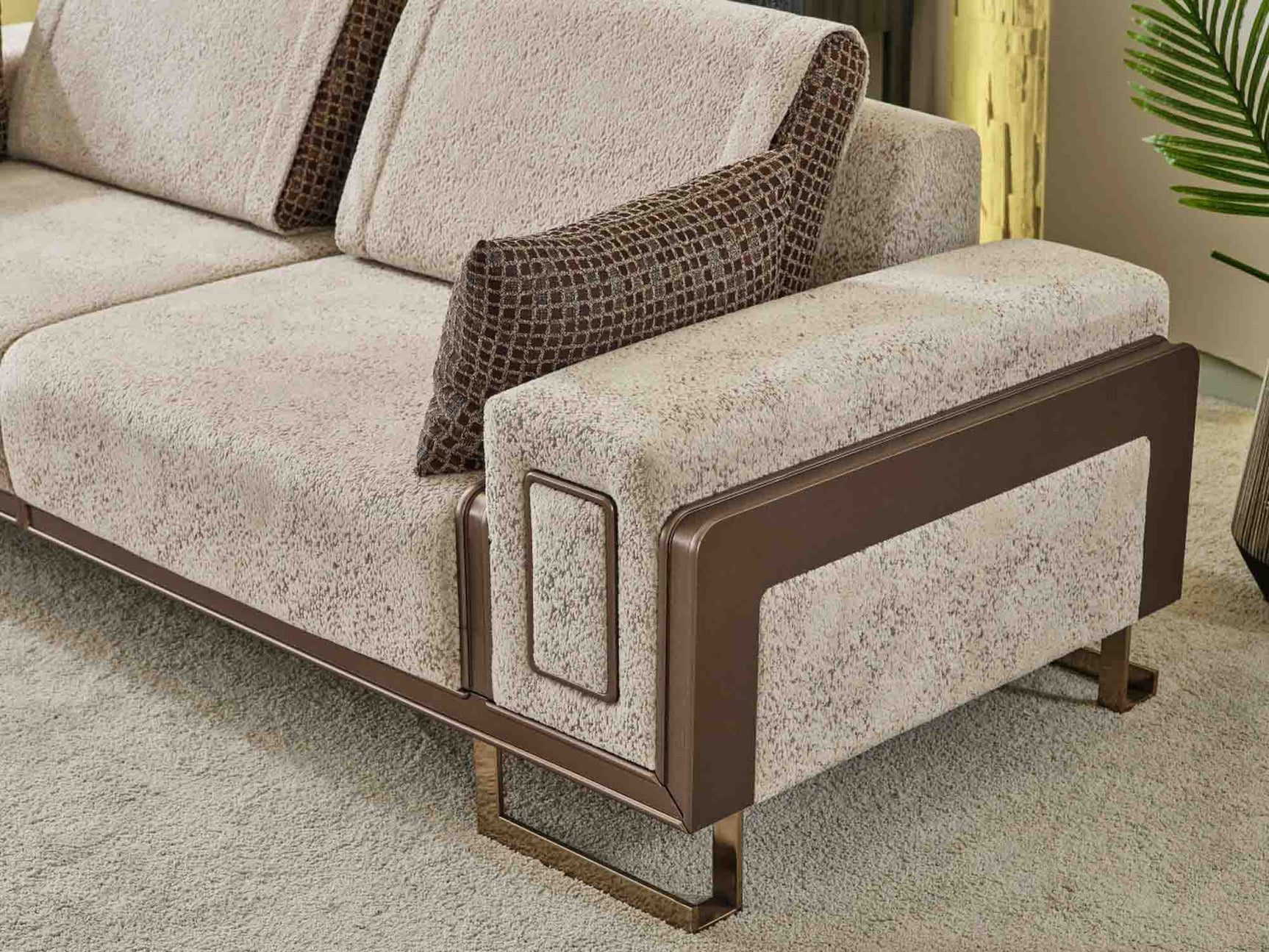 Nirvana Beige Stationary 4 Seat Sofa