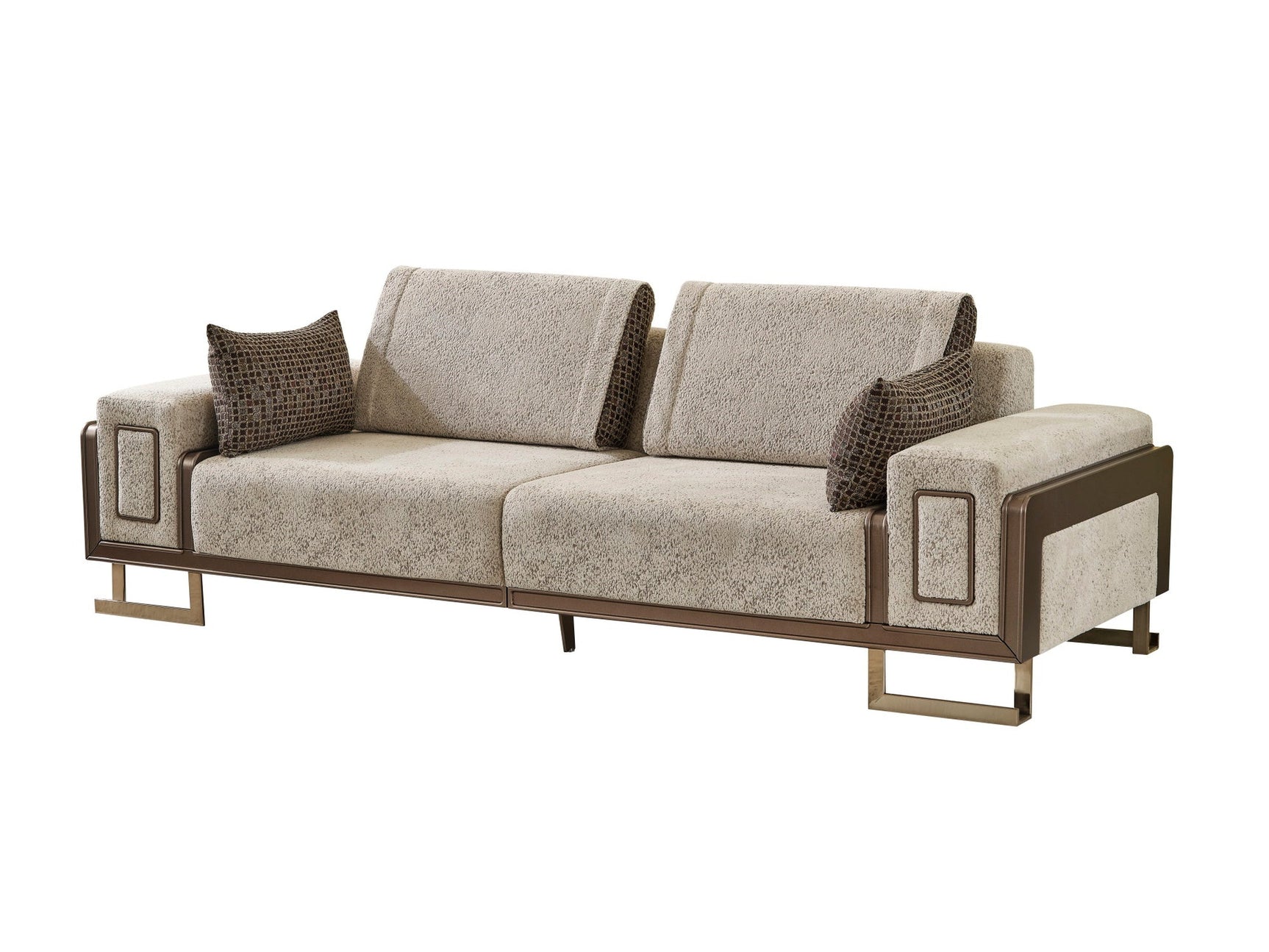 Nirvana Beige 4-pieces (2 Four Seat Sofa & 2 Chair) Living Room Set