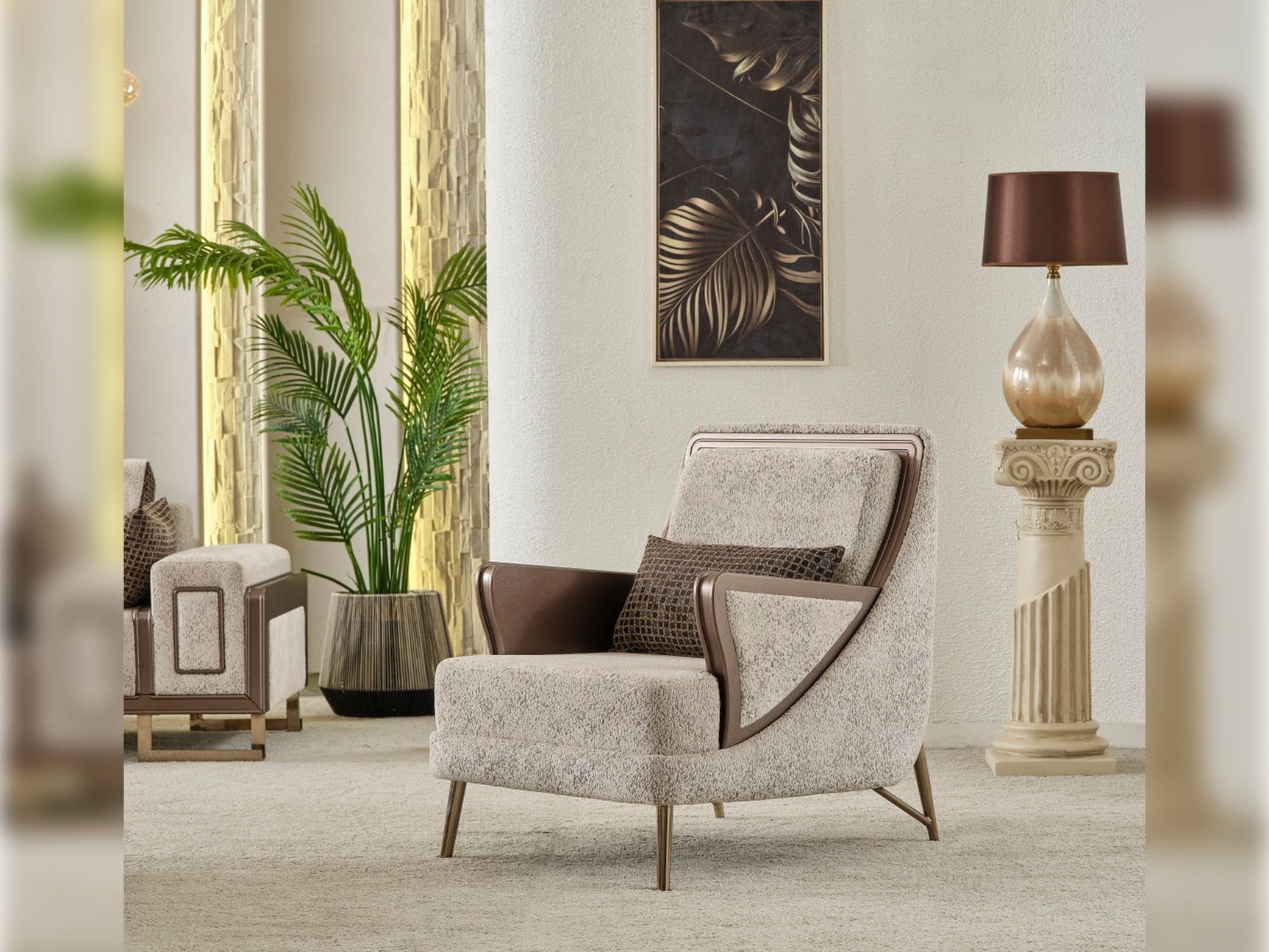 Nirvana Beige 4-pieces (2 Four Seat Sofa & 2 Chair) Living Room Set