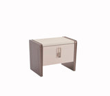 Nirvana Beige Bedroom Set (Queen Bed & Dresser With Mirror & Ottoman & 2 Nightstand With Back )