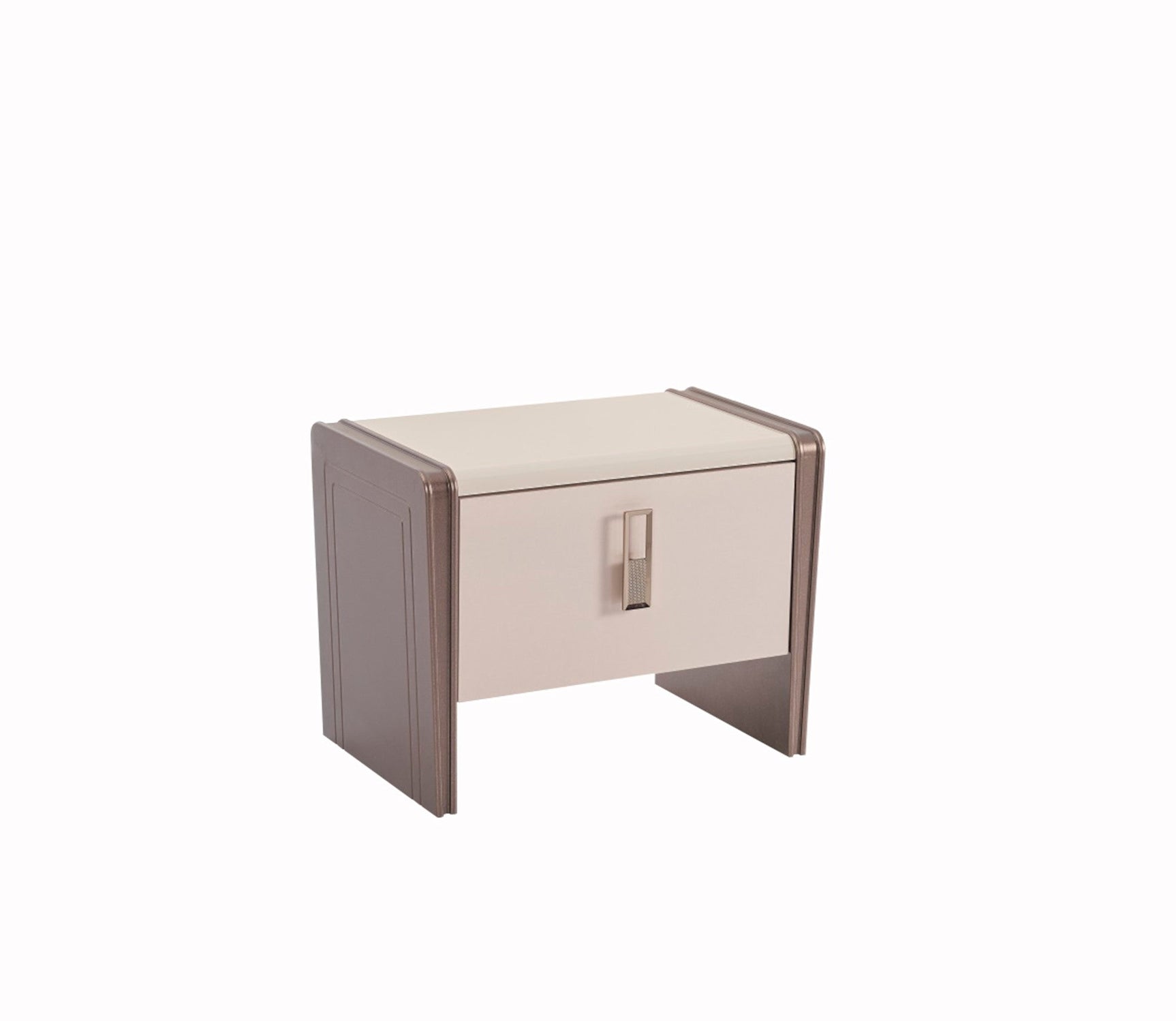 Nirvana Beige Bedroom Set (Queen Bed & Dresser With Mirror & Ottoman & 2 Nightstand With Back )