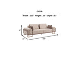 Nirvana Beige 4-pieces (2 Four Seat Sofa & 2 Chair) Living Room Set