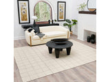Nissa Cream Checkered Wool Rug - Ornate Home