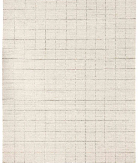 Nissa Cream Checkered Wool Rug - Ornate Home