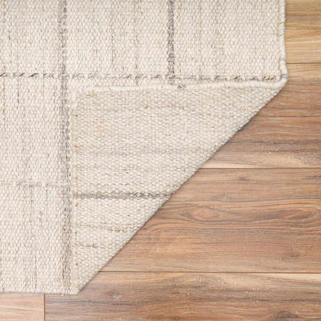 Nissa Cream Checkered Wool Rug - Ornate Home