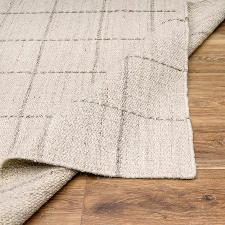 Nissa Cream Checkered Wool Rug - Ornate Home