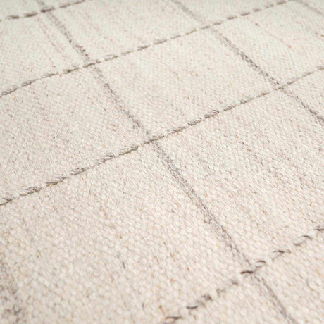 Nissa Cream Checkered Wool Rug - Ornate Home