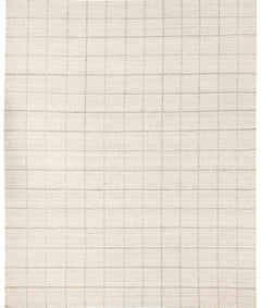 Nissa Cream Checkered Wool Rug - Ornate Home
