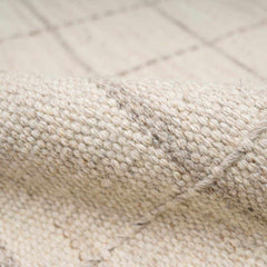 Nissa Cream Checkered Wool Rug - Ornate Home