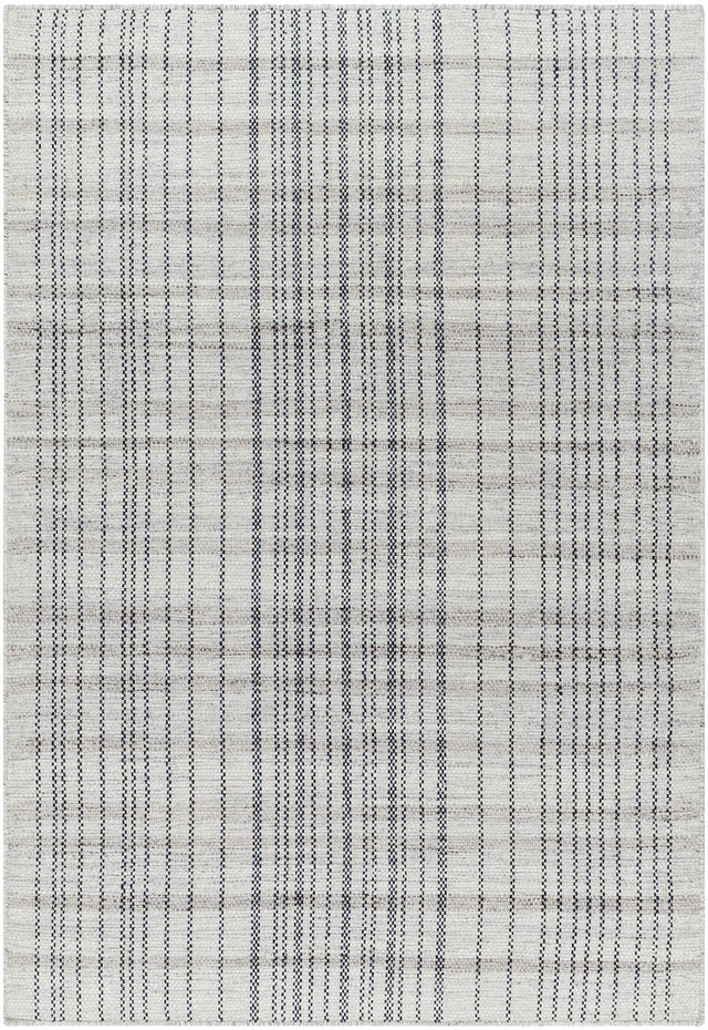 Nissa Gray Blue Checkered Wool Rug - Clearance - Ornate Home