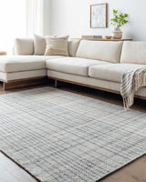 Nissa Gray Blue Checkered Wool Rug - Clearance - Ornate Home