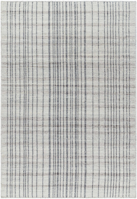 Nissa Gray Blue Checkered Wool Rug - Ornate Home