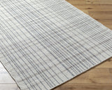 Nissa Gray Blue Checkered Wool Rug - Ornate Home