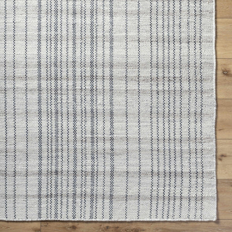 Nissa Gray Blue Checkered Wool Rug - Ornate Home
