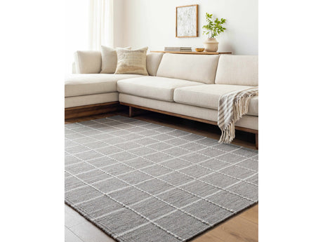Nissa Gray Checkered Wool Rug - Ornate Home