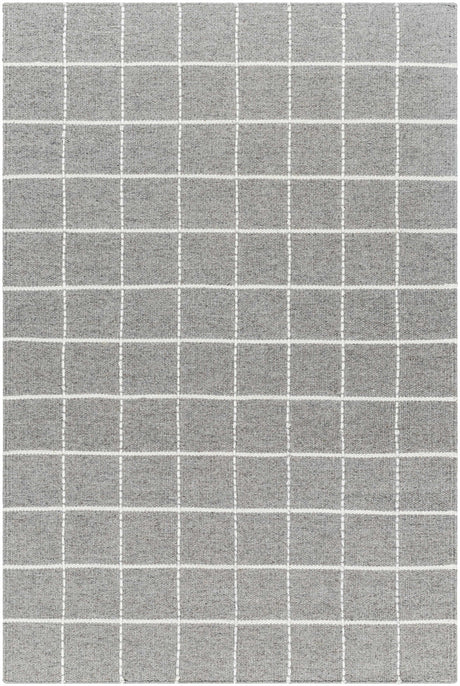 Nissa Gray Checkered Wool Rug - Ornate Home