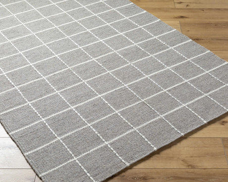 Nissa Gray Checkered Wool Rug - Ornate Home