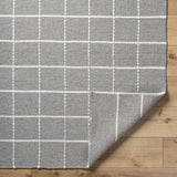 Nissa Gray Checkered Wool Rug - Ornate Home