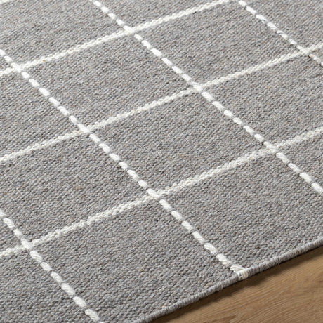 Nissa Gray Checkered Wool Rug - Ornate Home