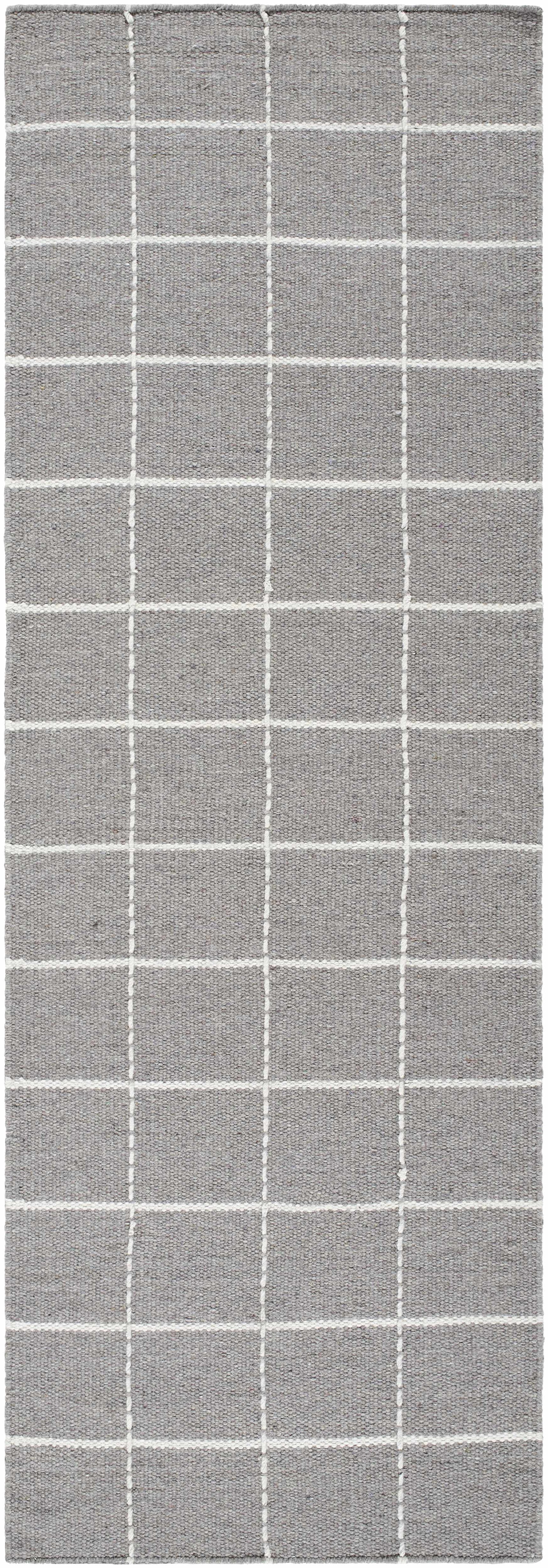 Nissa Gray Checkered Wool Rug - Ornate Home
