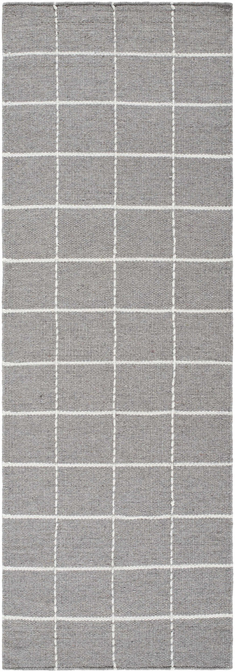 Nissa Gray Checkered Wool Rug - Ornate Home