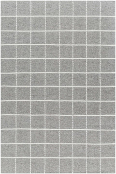 Nissa Gray Checkered Wool Rug - Ornate Home