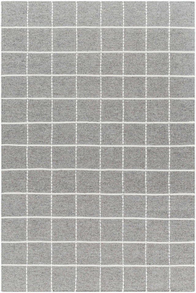 Nissa Gray Checkered Wool Rug - Ornate Home