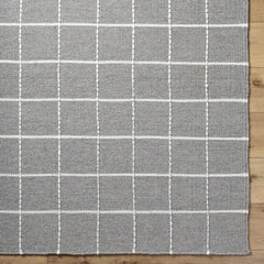Nissa Gray Checkered Wool Rug - Ornate Home