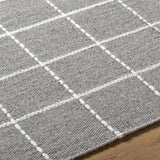 Nissa Gray Checkered Wool Rug - Ornate Home