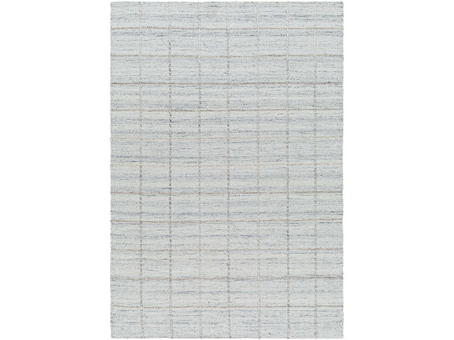 Nissa Light Gray Checkered Wool Rug - Ornate Home