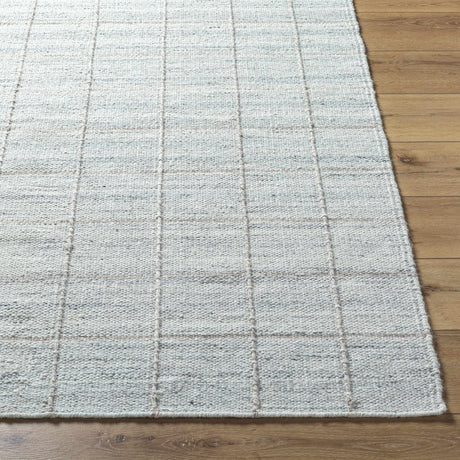 Nissa Light Gray Checkered Wool Rug - Ornate Home