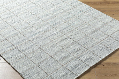 Nissa Light Gray Checkered Wool Rug - Ornate Home