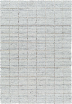 Nissa Light Gray Checkered Wool Rug - Ornate Home