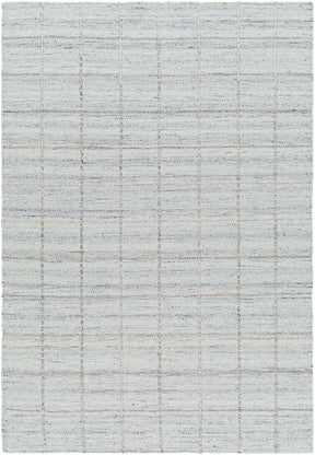 Nissa Light Gray Checkered Wool Rug - Ornate Home