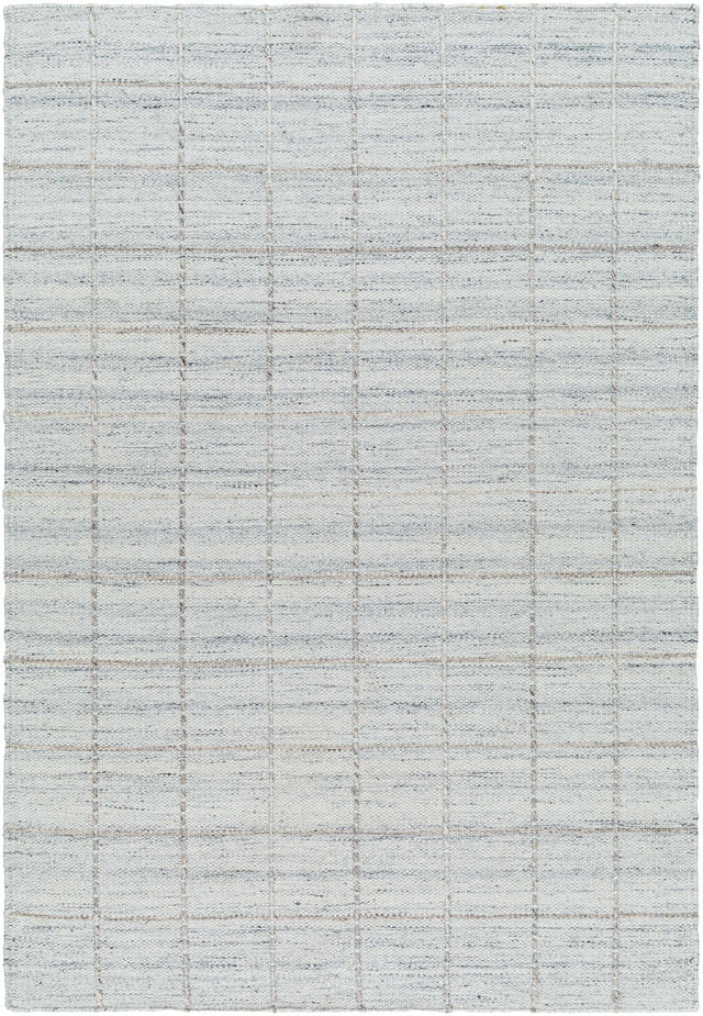 Nissa Light Gray Checkered Wool Rug - Ornate Home